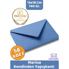 İstisna 50 Adet Marina Mavi Zarf Pantone Yılın Renkleri 140 Gr. 13X18 cm Kendinden Yapışkanlı Zarf Hediye Doğum Günü Dilekleri Düğün Para Davetiye Mektup Kartpostal Zarfı