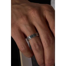 Ricco Jewellery 925 Ayar Gümüş Oksitli Ayarlanabilir Iron Crest Yüzük