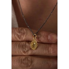 Ricco Jewellery Siyah Rodaj Kaplama 925 Ayar Gümüş Af Kolye