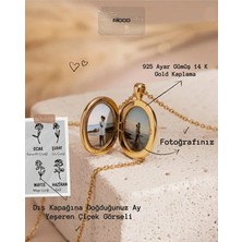 Ricco Jewellery 14 K Gold Kaplama 925 Ayar Gümüş Kişiye Özel Oval Kapaklı Kolye