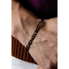 Ricco Jewellery 925 Ayar Gümüş El Yapımı Doğal Unakit Tasarım Bileklik