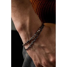 Ricco Jewellery 925 Ayar Gümüş Faset Dumanlı Kuvars Bileklik
