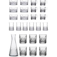 Timeless 25 Parça Çay, Su Bardağı, Çerezlik ve Karaf Seti TYBB2IEVOFTP7P5J51