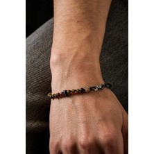 Ricco Jewellery 925 Ayar Gümüş Siyah Rodaj Kaplama Unakit Bileklik