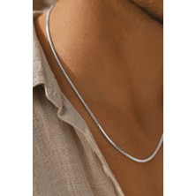 Ricco Jewellery 925 Ayar Gümüş Balık Sırtı Zincir Unisex Kolye