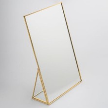30X20 cm Pirinç Gold Masaüstü Dekoratif Makyaj Aynası
