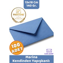 İstisna 100 Adet Marina Mavi Zarf Pantone Yılın Renkleri 140 Gr. 13X18 cm Kendinden Yapışkanlı Zarf Hediye Doğum Günü Dilekleri Düğün Para Davetiye Mektup Kartpostal Zarfı