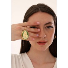 Ricco Jewellery 14 K Gold Kaplama 925 Ayar Gümüş Meryem Ana Madalyon Kolye