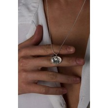 Ricco Jewellery 925 Ayar Gümüş Geyik Fosil Top Top Zincir Kolye