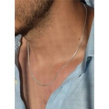 Ricco Jewellery 925 Ayar Gümüş Old Money Slim Gurmet Zincir