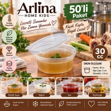 Arlina Home Kids 30 cc Kendinden Kapaklı Sıcağa Dayanıklı Sos & Saklama Kabı | 50’li Paket