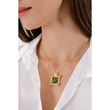 Ricco Jewellery 14 K Gold Kaplama 925 Ayar Gümüş Lamassu Madalyon Antik Kolye