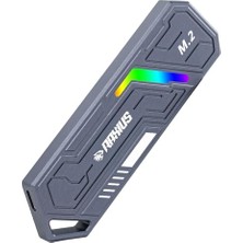 Kutu, Raxius DK03 Usb-A/type-C Kablolu Rgb 22X80 M.2 Nvme Taşınabilir Harici SSD (Boş )