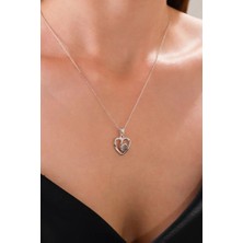 Ricco Jewellery 14 K White Gold Kaplama 925 Ayar 100 Dilde Seni Seviyorum Mercek Kolye