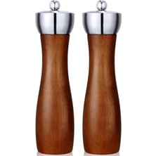 Store Akasya Komple Ahşap Tuz Karabiber Değirmeni Baharat Öğütücüsü 21 cm - 2 Adet - 391