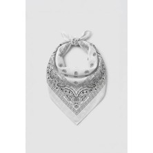 Unisex Etnik Desenli Bandana Ekru