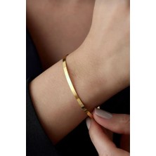 Ricco Jewellery 14 K Gold Kaplama 925 Ayar Gümüş Ajda Bilezik