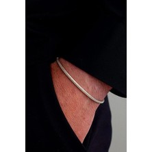 Ricco Jewellery 925 Ayar Gümüş Sert Dokulu Yılan Bileklik
