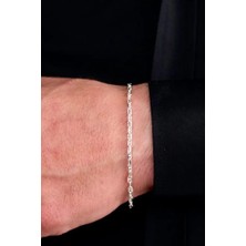 Ricco Jewellery 925 Ayar Gümüş Barlı Forse Erkek Bileklik