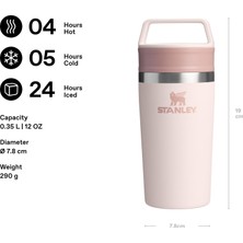 Store Café-To-Go Termos Bardak 0.35 Litre - Pembe Kuvars (Rose Quartz) | Paslanmaz Çelik