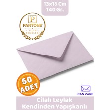 İstisna 50 Adet Cilalı Leylak Lila Zarf Pantone Yılın Renkleri 140 Gr. 13X18 cm Kendinden Yapışkanlı Zarf Hediye Doğum Günü Dilekleri Düğün Para Davetiye Mektup Kartpostal Zarfı