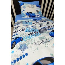 Store Tek Kişilik Çarşafı Lastikli Çocuk Nevresim Takımı Araba