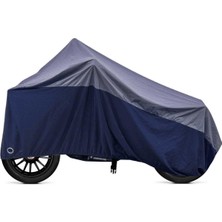 Store CT-B101L Motosiklet Branda Su Geçirmez 4 Mevsim Koruma Yıkanabilir Kalın Kumaş L Gri/lacivert