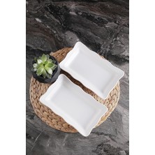 Store 2'li Beyaz Serenat Kayık Tabak Seti 24X15X4CM
