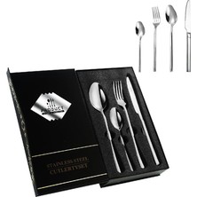 Store Çelik 24 Parça 6 Kişilik Gri Yemek Kaşık Çatal Bıçak Set CIN739BY