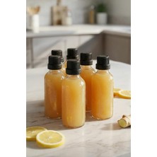 Store 6’lı 50 ml Siyah Kilit Kapaklı Cam Zencefil Shot Tavuk Suyu Şişesi Hediyelik Küçük Şişe