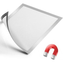 Store 10 Adet Mıknatıslı Şömiz Manyetik Resim Çerçeve Şeffaf Magnet Şömiz Dosya 10X15 cm - Gri Kenarlı