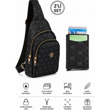 Newish Polo Kadın Deri Monogram Desenli Çapraz Bel Göğüs ve Omuz Çantası NEWPOLO218