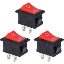 Mini Anahtar Arapuar Çıtçıt Anahtar 3 Adet Elektrik Devresi Için Açma Kapama Düğmesi On/off Kırmızı Siyah