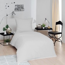 Store Düz Pamuk Nevresim Setleri, Beyaz, Tek Kişilik
