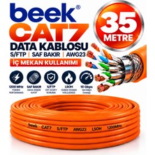 Beek Cat7 - 35 Metre Saf Bakır S/ftp Iç Mekan Data KABLOSU AWG23 Lsoh  1200 Mhz Turuncu