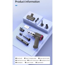 Store Araba Süpürgesi Dahili Işıklı Taşınabilir Kablosuz, Şarj Edilebilir Süpürge, 18000 Pa Yüksek Güçlü Fırçasız Motor, 4000MAH, Ev, Ofis, Bilgisayar Için Çoklu Başlıklı LT-145 Titanium