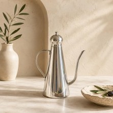1 L Paslanmaz Çelik Sızdırmaz Yağdanlık - Damlatmaz Hassas Döküm Ağızlı Ergonomik Çelik Yağdanlık