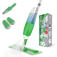 Store Püskürtme Fonksiyonlu Silecek, 650 ml Su Tanklı Püskürtmeli Silecek, Püskürtme Başlıklı Zemin Sileceği, 2 Mikrofiber Kılıflı Püskürtmeli Paspas, Yeşil