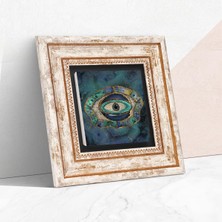 Store Nazar Taş Duvar Tablosu - Çerçeveli Taş Tablo - Dekoratif Duvar Sanatı - Modern Ev ve Ofis Duvar Dekoru T1-200