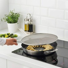 Store Klockren Saplı 34 cm Tencere Tava Için Yağ Sıçratmaz Çelik Tel Kapak Tava Kapağı