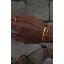 Ricco Jewellery 14 K Gold Kaplama 925 Ayar Gümüş Old Money Gurmet Bileklik