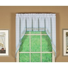 Store Adirondack 2 Tonlu Kroşe Swag 38", Beyaz/mavi, 60W x 38L