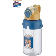 Store Boyun Askılı Kalın Pipetli Kilitli Kapak 650 ml Okul Su Matarası 3 Renk