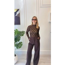 Shın Butik Shın Kadın Dantel Dik Yaka Uzun Kollu Bluz