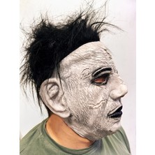 Store Siyah Saçlı Michael Myers Lateks Yüze Tam Yapışan Et Maske Korku Maskesi