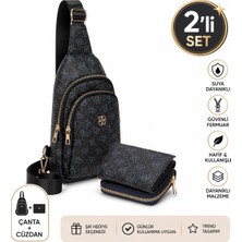 Newish Polo Kadın Bej Deri Monogram Desenli Çapraz Bel Göğüs ve Omuz Çantası NEWPOLO218