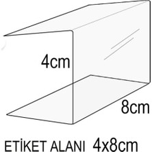 Store Rafa Önden Geçme U Tip Etiketlik U48 (4X8CM) - 100 Adet
