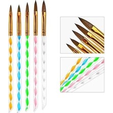 NO:2193 Pembe Nail Art Tırnak Desen ve Süsleme Fırçası Seti