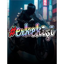 Store Hologram Tekli Erkekişi Araba, Motorsiklet, Kask, Laptop,cam Sticker 15X7 cm