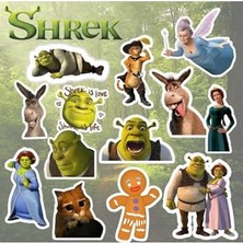 Shrek Sticker Seti, Laptop Notebook Telefon Etiket